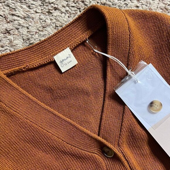 NWT Goumi Kids Sienna Knit Button Up Sweater SZ 0-6 mo Baby Cardigan Organic Cot - Picture 2 of 3